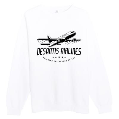 DeSantis Airlines Shirt, Bringing The Border To You Premium Crewneck Sweatshirt