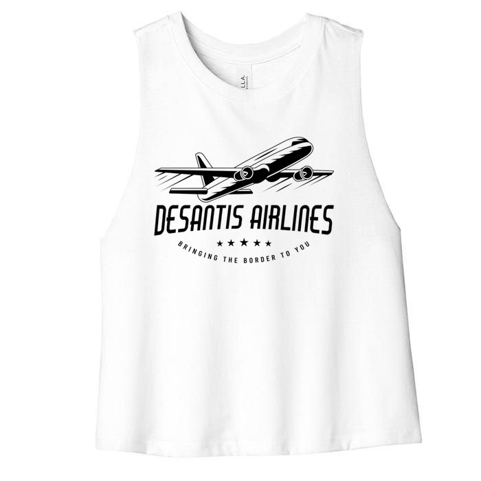 DeSantis Airlines Shirt, Bringing The Border To You Women's Racerback Cropped Tank