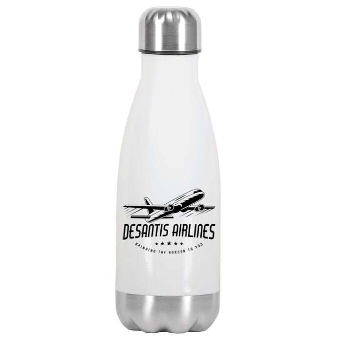 DeSantis Airlines Shirt, Bringing The Border To You Stainless Steel Insulated Water Bottle