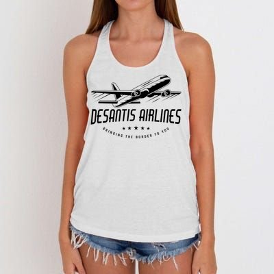 DeSantis Airlines Shirt, Bringing The Border To You Women's Knotted Racerback Tank