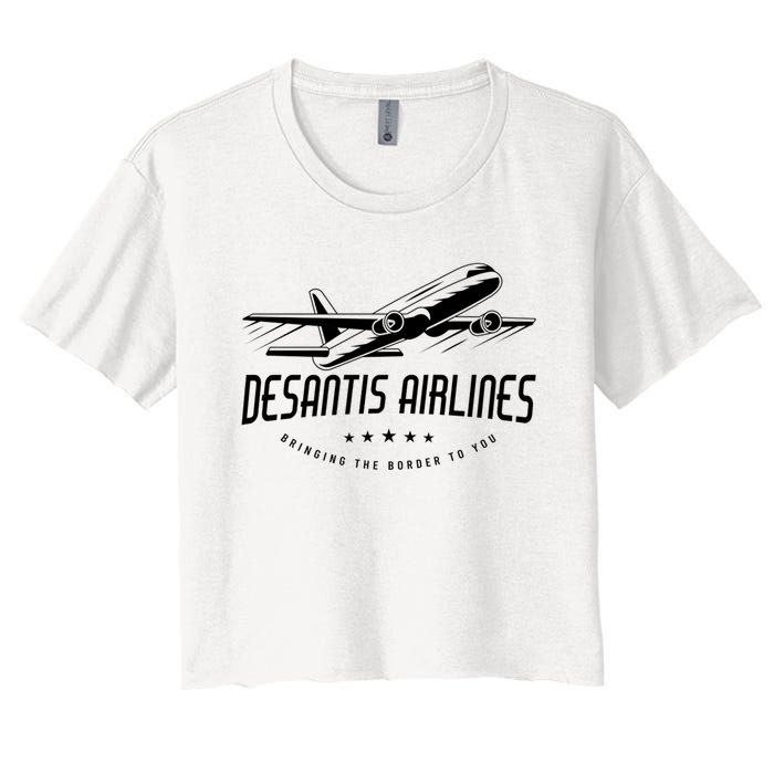 DeSantis Airlines Shirt, Bringing The Border To You Women's Crop Top Tee