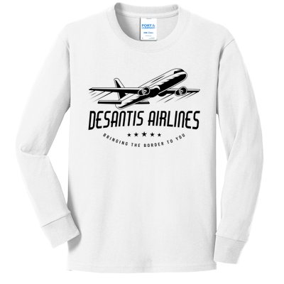 DeSantis Airlines Shirt, Bringing The Border To You Kids Long Sleeve Shirt