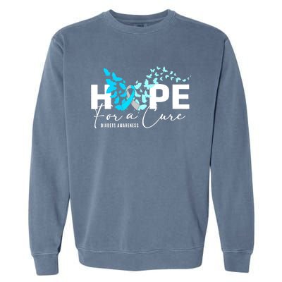 Diabetes Awareness 's Butterfly T1 T2 Garment-Dyed Sweatshirt