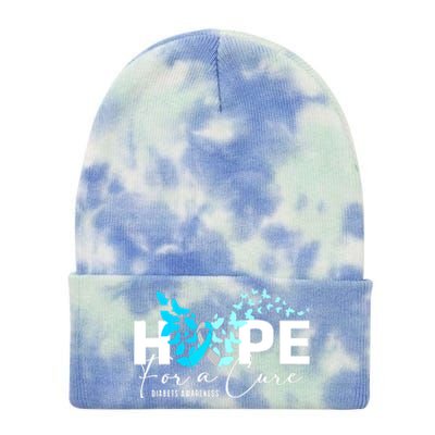 Diabetes Awareness 's Butterfly T1 T2 Tie Dye 12in Knit Beanie