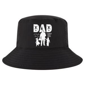 Dad A Sons First Hero A Daughters First Love Cool Comfort Performance Bucket Hat