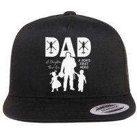 Dad A Sons First Hero A Daughters First Love Flat Bill Trucker Hat