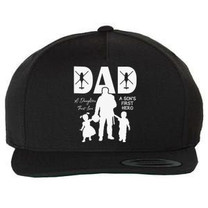 Dad A Sons First Hero A Daughters First Love Wool Snapback Cap