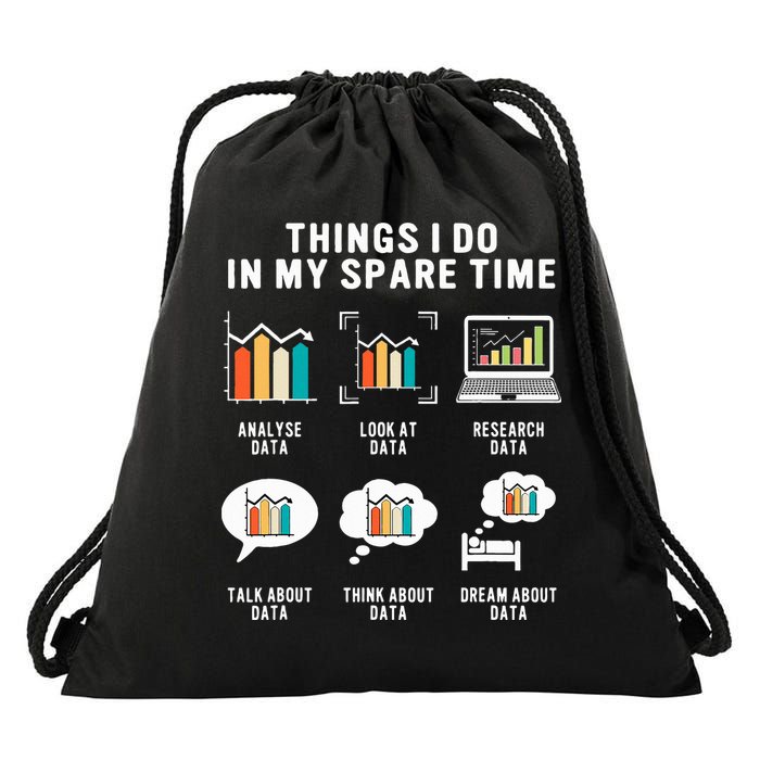 Data Analyst Statistic Scientist Funny Data Engineer Nerd Drawstring Bag