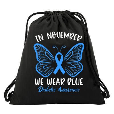 Diabetes Awareness 's Butterfly T1 T2 Drawstring Bag