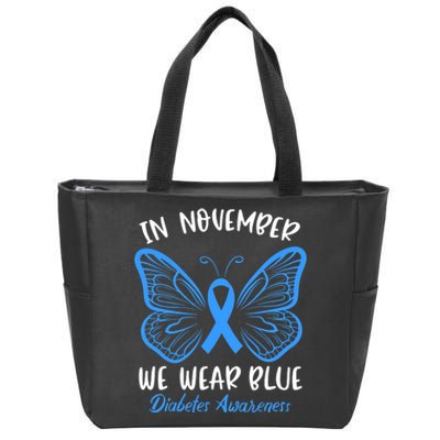 Diabetes Awareness 's Butterfly T1 T2 Zip Tote Bag