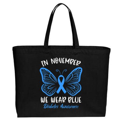 Diabetes Awareness 's Butterfly T1 T2 Cotton Canvas Jumbo Tote