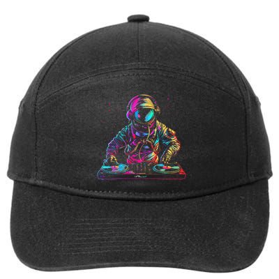 Dj Astronaut Space Edm Techno House Music Vinyl Record Funny 7-Panel Snapback Hat