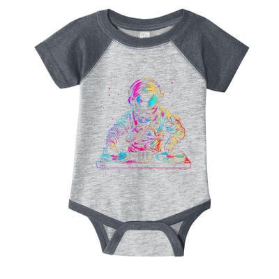 Dj Astronaut Space Edm Techno House Music Vinyl Record Funny Infant Baby Jersey Bodysuit