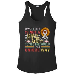 Dyslexia Awareness See World Unique Not Disability Sunflower Gift Ladies PosiCharge Competitor Racerback Tank