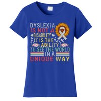 Dyslexia Awareness See World Unique Not Disability Sunflower Gift Women's T-Shirt