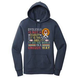 Dyslexia Awareness See World Unique Not Disability Sunflower Gift Women's Pullover Hoodie