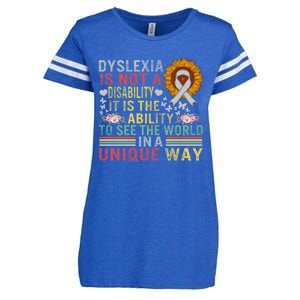 Dyslexia Awareness See World Unique Not Disability Sunflower Gift Enza Ladies Jersey Football T-Shirt