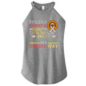 Dyslexia Awareness See World Unique Not Disability Sunflower Gift Women's Perfect Tri Rocker Tank