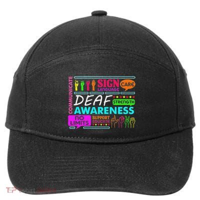 Deaf Awareness Sign Deafness Hearing Loss Warrior 7-Panel Snapback Hat