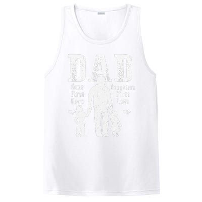 Dad A Sons First Hero A Daughters First Love Daddy Papa Pops PosiCharge Competitor Tank