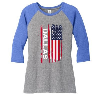 Dallas And S Gift Women's Tri-Blend 3/4-Sleeve Raglan Shirt