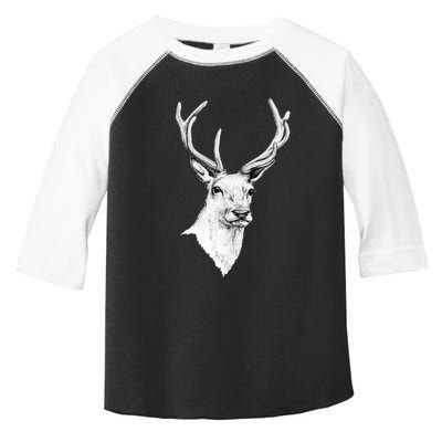 Deer Antlers Stag Head Toddler Fine Jersey T-Shirt