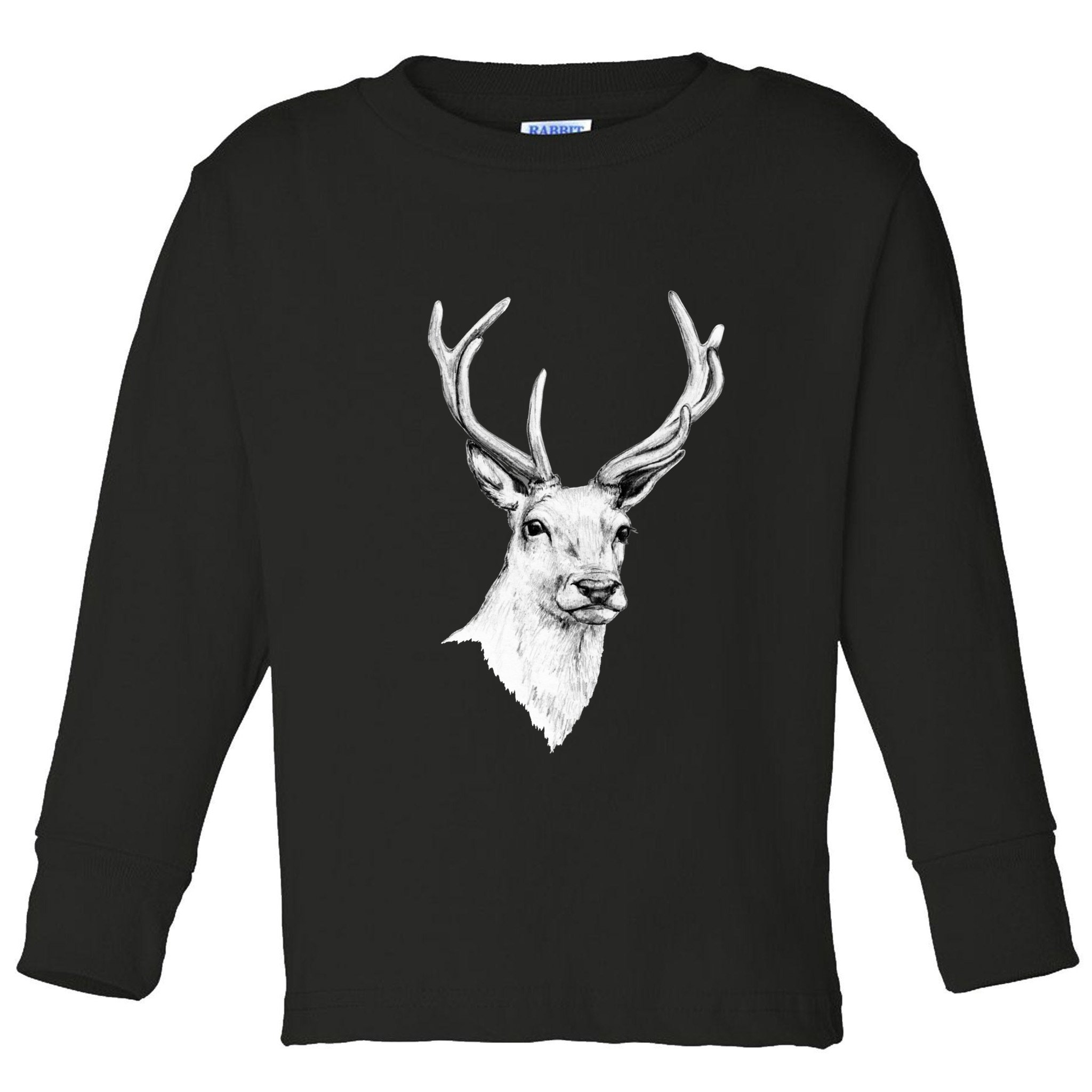 Deer Antlers Stag Head Toddler Long Sleeve Shirt