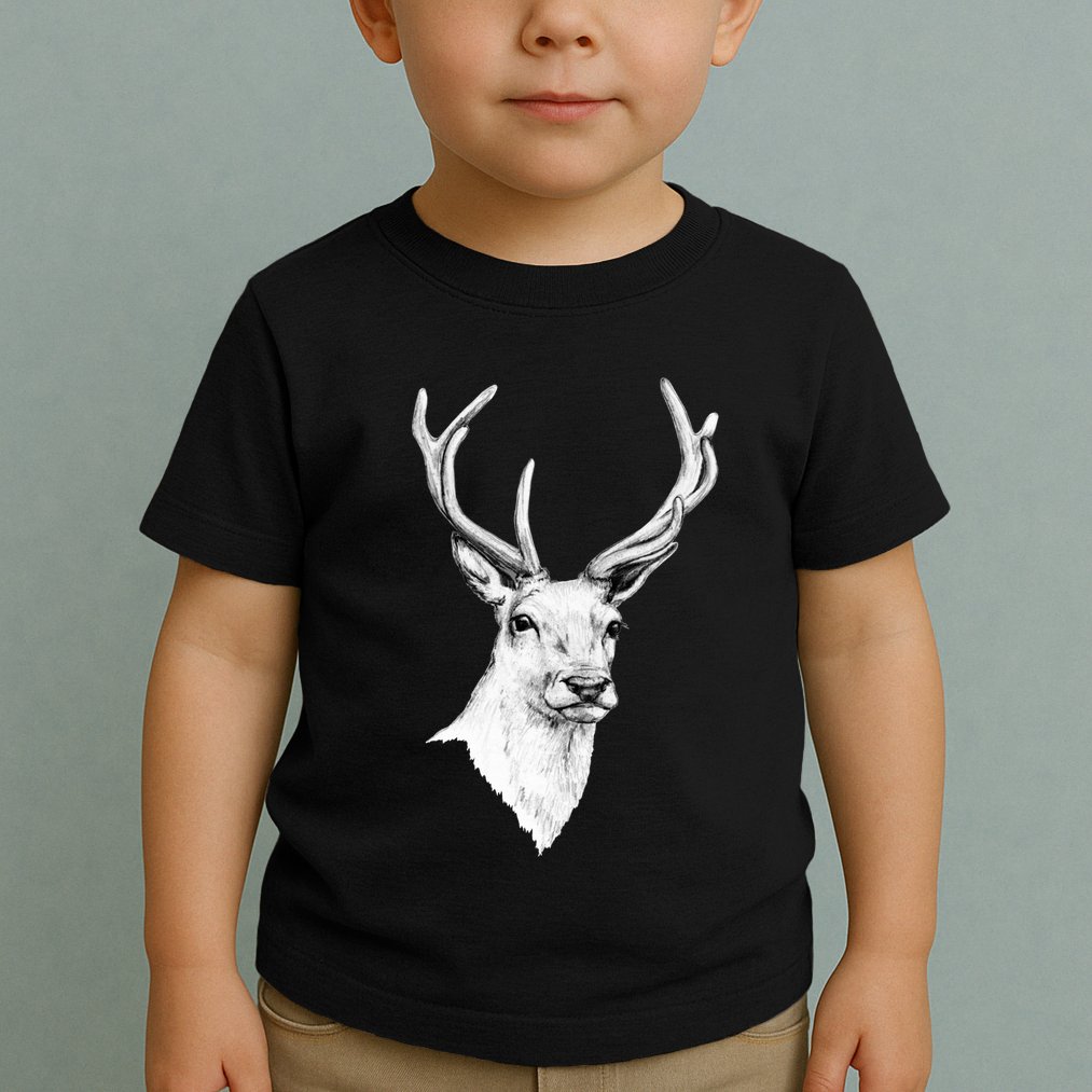 Deer Antlers Stag Head Toddler T-Shirt
