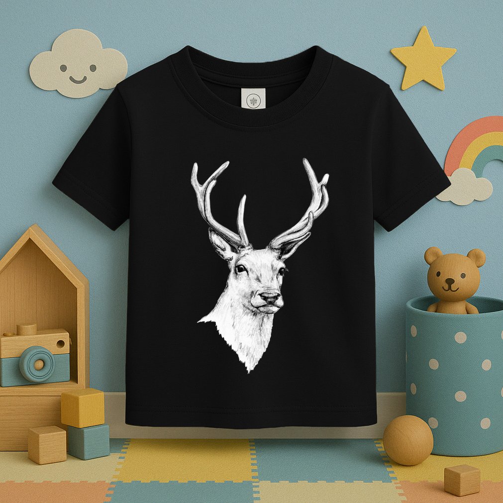 Deer Antlers Stag Head Toddler T-Shirt