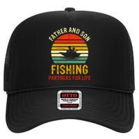 Dad And Son Fishing Partners For Life High Crown Mesh Back Trucker Hat