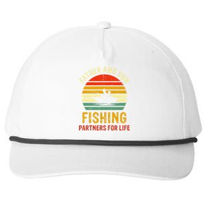 Dad And Son Fishing Partners For Life Snapback Five-Panel Rope Hat