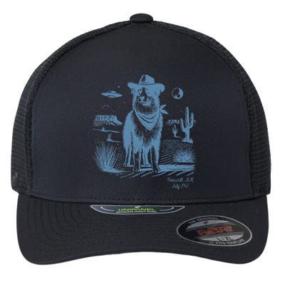 Dog Australian Shepherd Aussie Vintage Ufo Western Cowboy Flexfit Unipanel Trucker Cap