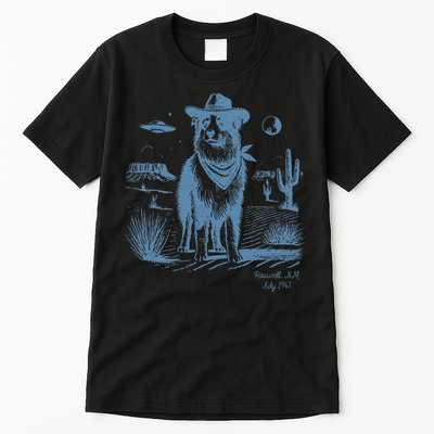 Dog Australian Shepherd Aussie Vintage Ufo Western Cowboy Tall T-Shirt