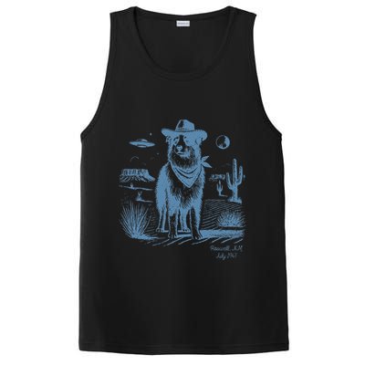 Dog Australian Shepherd Aussie Vintage Ufo Western Cowboy PosiCharge Competitor Tank