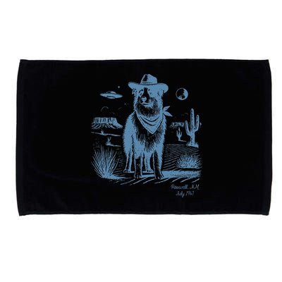 Dog Australian Shepherd Aussie Vintage Ufo Western Cowboy Microfiber Hand Towel