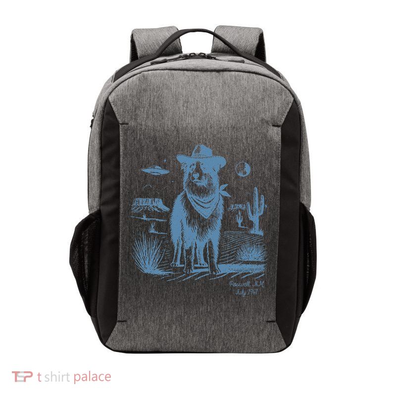 Dog Australian Shepherd Aussie Vintage Ufo Western Cowboy Vector Backpack
