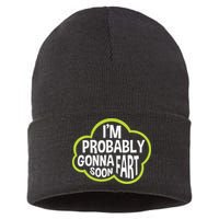 Don't Approach Sarcasm I'm Probably Gonna Fart Soon Funny Sustainable Knit Beanie