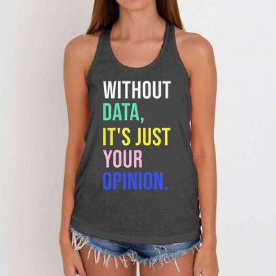 Data Analyst Statistics Statistician Funny Data Engineer Women's Knotted Racerback Tank