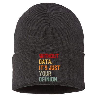 Data Analyst Statistic Statistician Funny Data Engineer Nerd Sustainable Knit Beanie