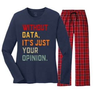 Data Analyst Statistic Statistician Funny Data Engineer Nerd Women's Long Sleeve Flannel Pajama Set 