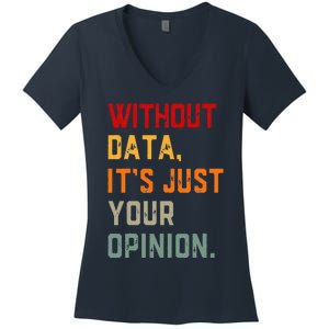 Data Analyst Statistic Statistician Funny Data Engineer Nerd Women's V-Neck T-Shirt