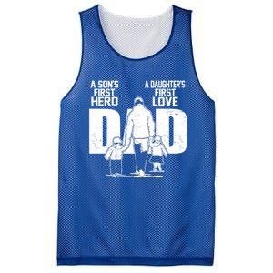 Dad A Sons First Hero Daughters First Love FatherS Day Gift Mesh Reversible Basketball Jersey Tank