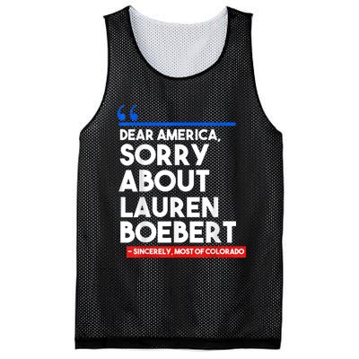 Dear America Sorry About Lauren Boebert Mesh Reversible Basketball Jersey Tank