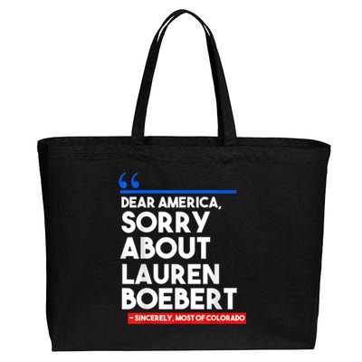 Dear America Sorry About Lauren Boebert Cotton Canvas Jumbo Tote