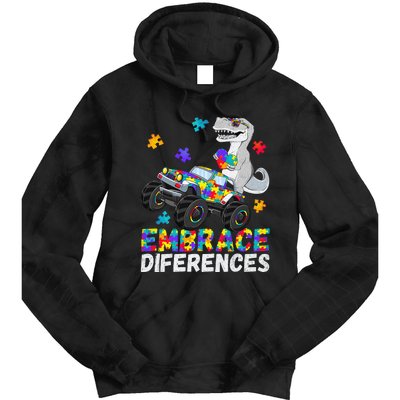 Dinosaur Autism Spectrum For autism mom Tie Dye Hoodie