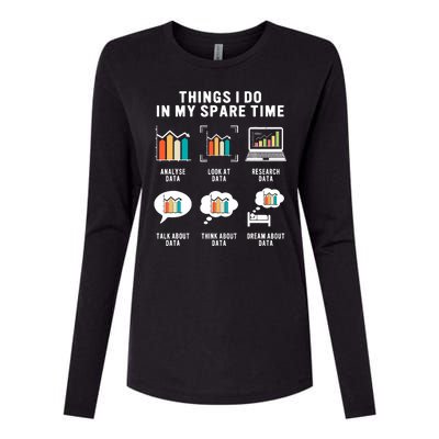 Data Analyst Statistic Scientist Funny Data Engineer Nerd Womens Cotton Relaxed Long Sleeve T-Shirt