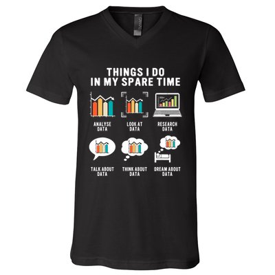 Data Analyst Statistic Scientist Funny Data Engineer Nerd V-Neck T-Shirt