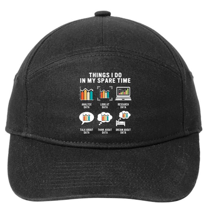 Data Analyst Statistic Scientist Funny Data Engineer Nerd 7-Panel Snapback Hat