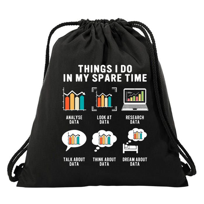Data Analyst Statistic Scientist Funny Data Engineer Nerd Drawstring Bag