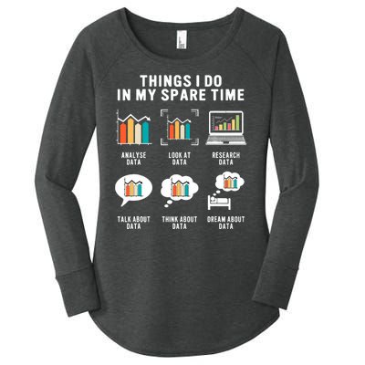 Data Analyst Statistic Scientist Funny Data Engineer Nerd Women's Perfect Tri Tunic Long Sleeve Shirt